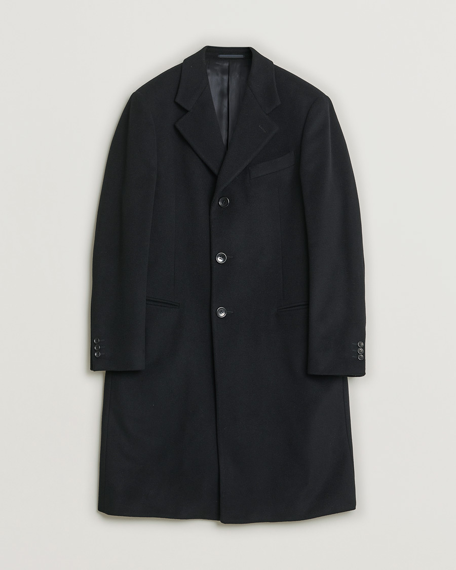 Herren | Armani Collezioni Cashmere Blend Coat Black 48 | Pre-owned | Armani Collezioni Cashmere Blend Coat Black 48