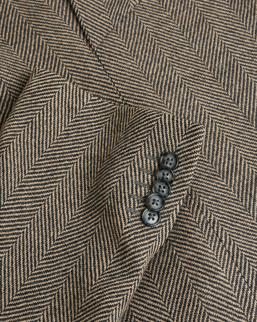 Herren | Pre-owned Jacken | Pre-owned | Corneliani Cashmere Blend Herringbone Coat Brown 46