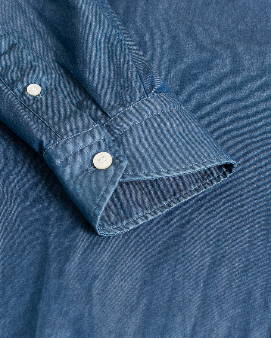 Herren | Hemden | Pre-owned | Etro Printed Denim Shirt Light Indigo