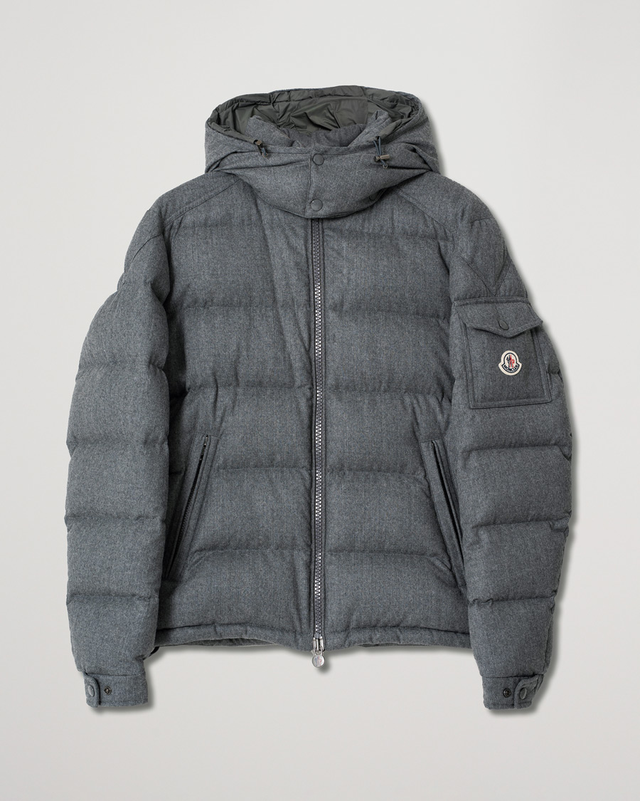 Herren | Jacken | Pre-owned | Moncler Montgenevre Flannel Down Jacket Grey Melange