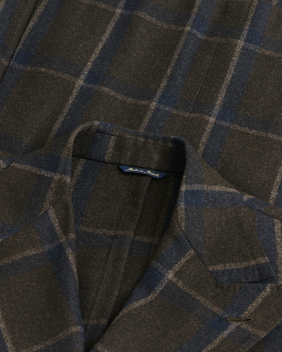 Herren | Pre-owned Sakkos | Pre-owned | Gabo Napoli Checked Double Breasted Blazer Brown 48