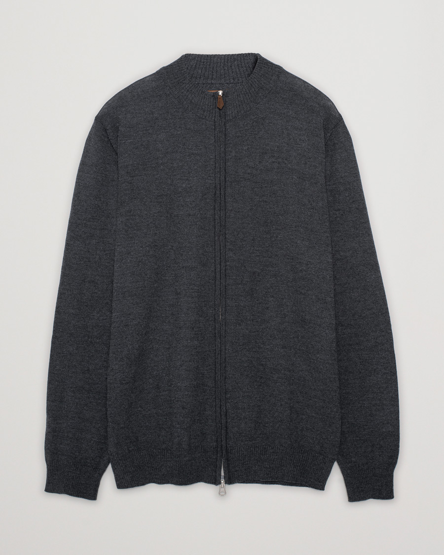 Herren | Pullover | Pre-owned | Stenströms Merino Full Zip Charcoal Grey