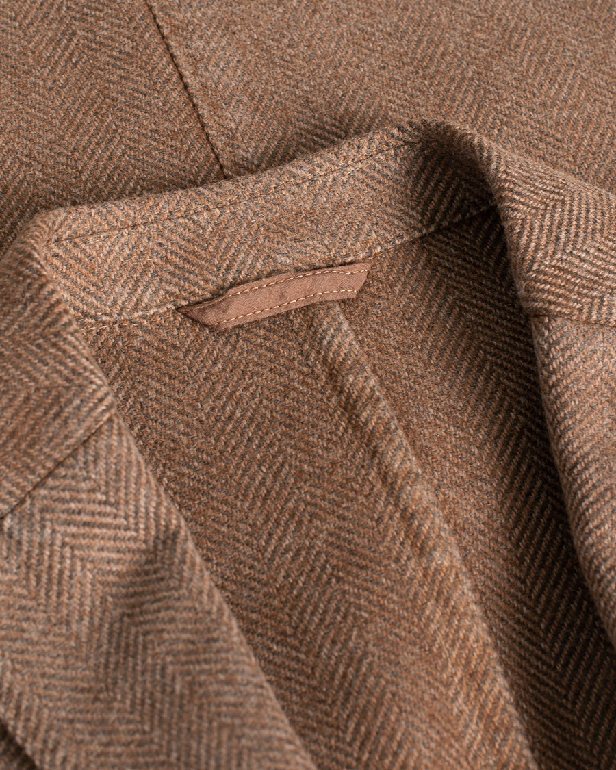 Herren | Pre-owned Sakkos | Pre-owned | L.B.M. 1911 Herringbone Wool Blazer Brown 50