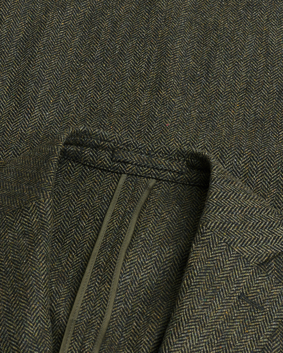 Herren | Pre-owned Sakkos | Pre-owned | L.B.M. 1911 Herringbone Wool Blazer Green 52