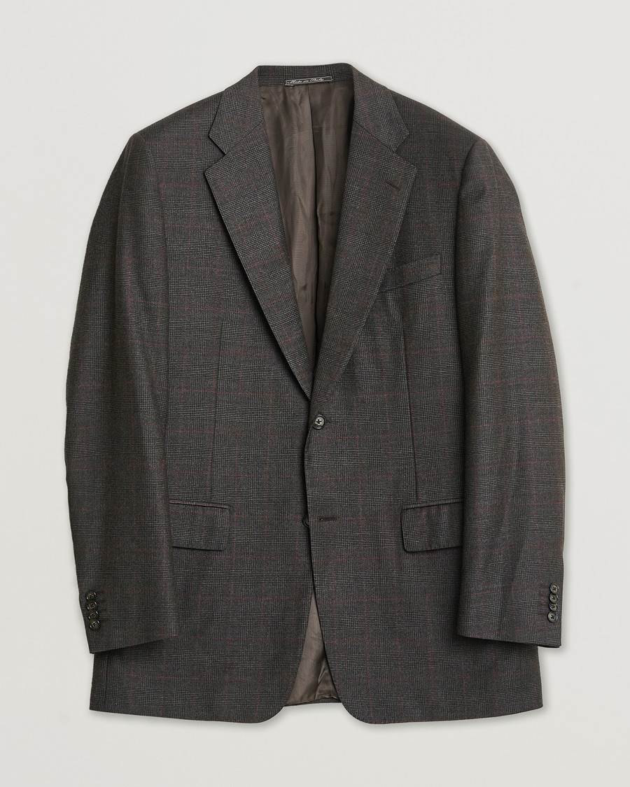 Herren | Pre-owned Sakkos | Pre-owned | Corneliani Check Wool Blazer Brown 50