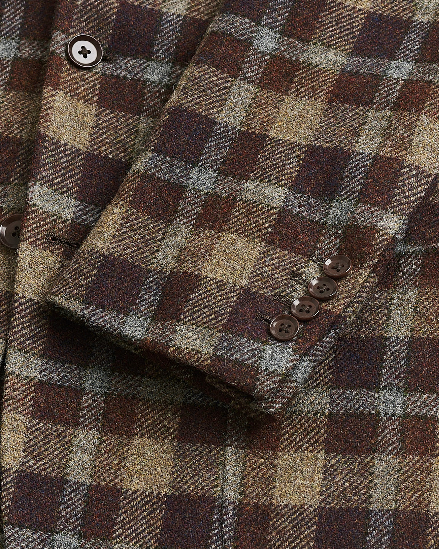 Herren | Pre-owned Sakkos | Pre-owned | Ring Jacket Checked Wool Blazer Brown 50