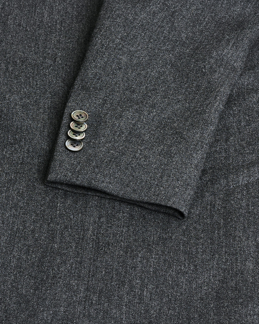 Herren | Oscar Jacobson Epic Wool Flannel Blazer Grey Melange 46 | Pre-owned | Oscar Jacobson Epic Wool Flannel Blazer Grey Melange 46