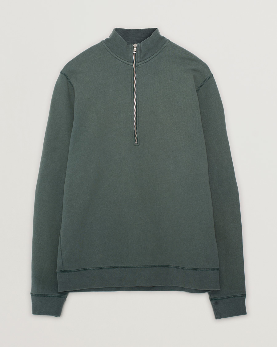 Herren | Pullover | Pre-owned | Sunspel Loopback Half Zip Sweatshirt Racing Green