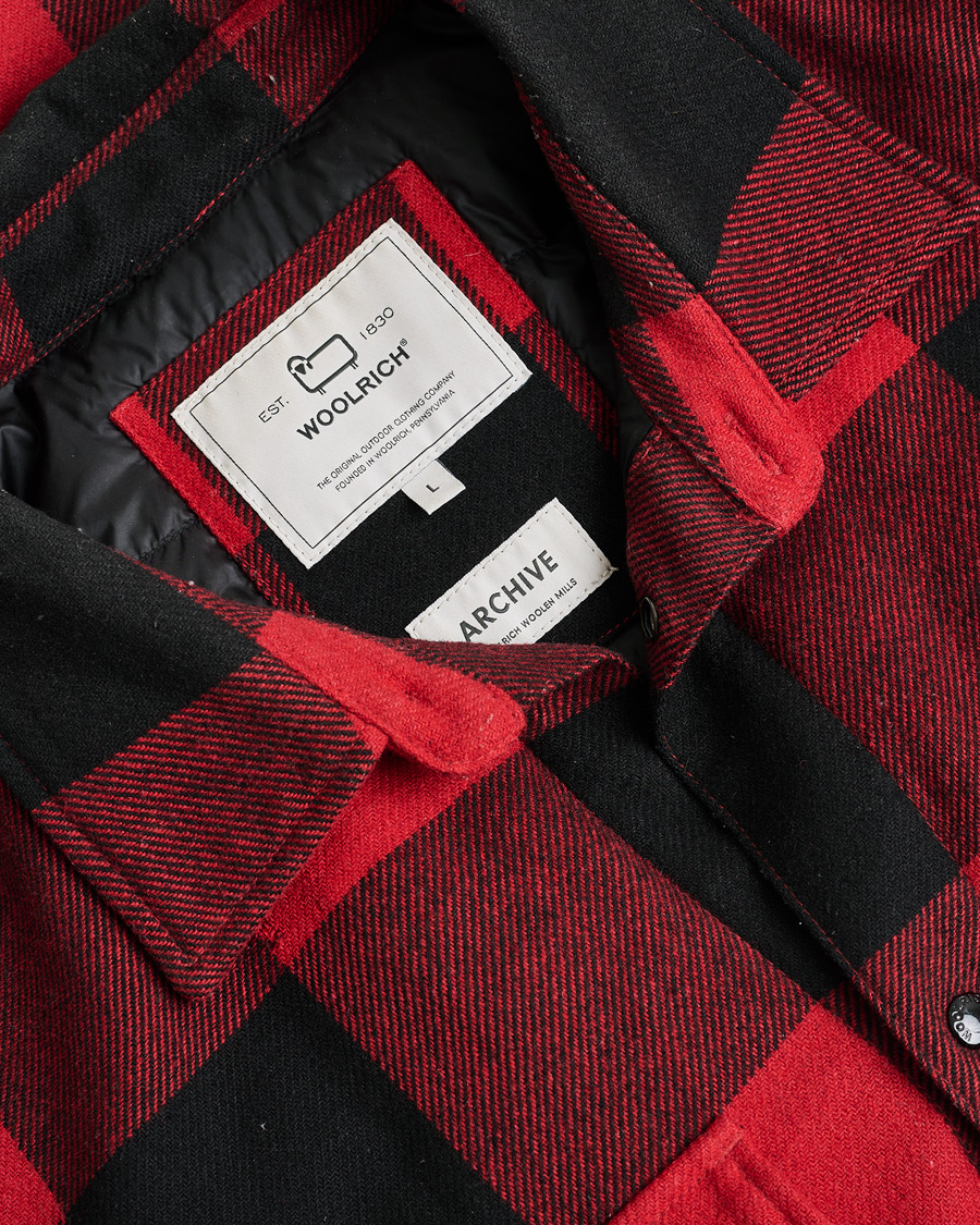 Herren | Pre-owned Jacken | Pre-owned | Woolrich Alaskan Wool Padded Overshirt Red Buffalo L