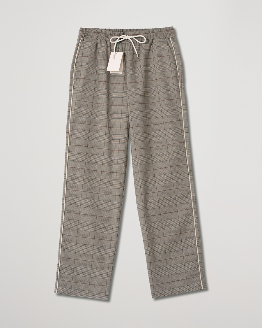 Herren | Hosen | Pre-owned | Drôle de Monsieur Wool Drawstring Trousers Brown Check