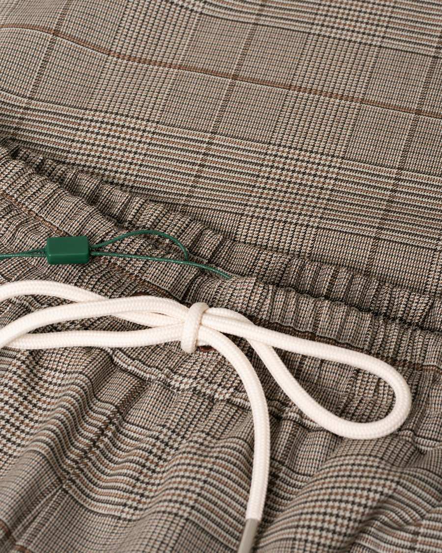 Herren | Hosen | Pre-owned | Drôle de Monsieur Wool Drawstring Trousers Brown Check