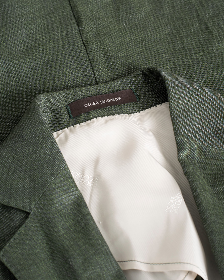 Herren | Sakkos | Pre-owned | Oscar Jacobson Ferry Linen Suit Green 50