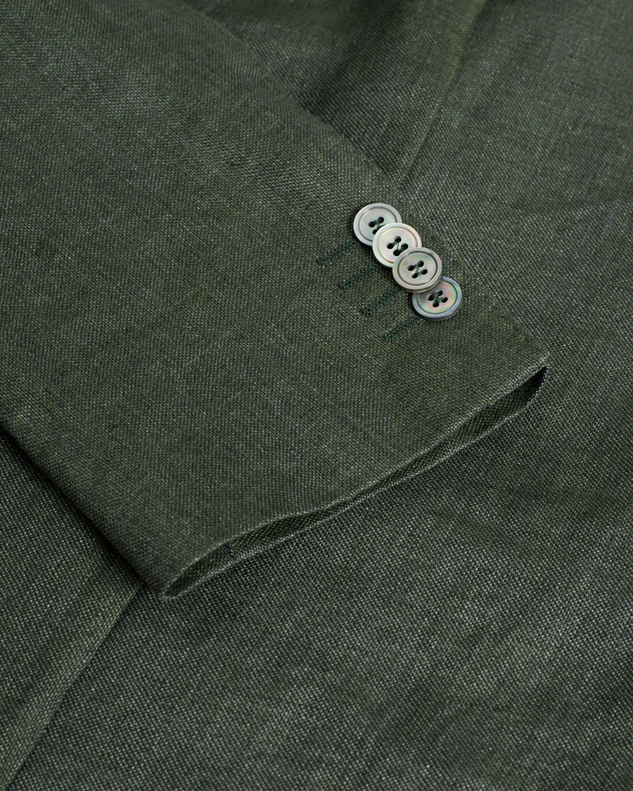 Herren | Sakkos | Pre-owned | Oscar Jacobson Ferry Linen Suit Green 50