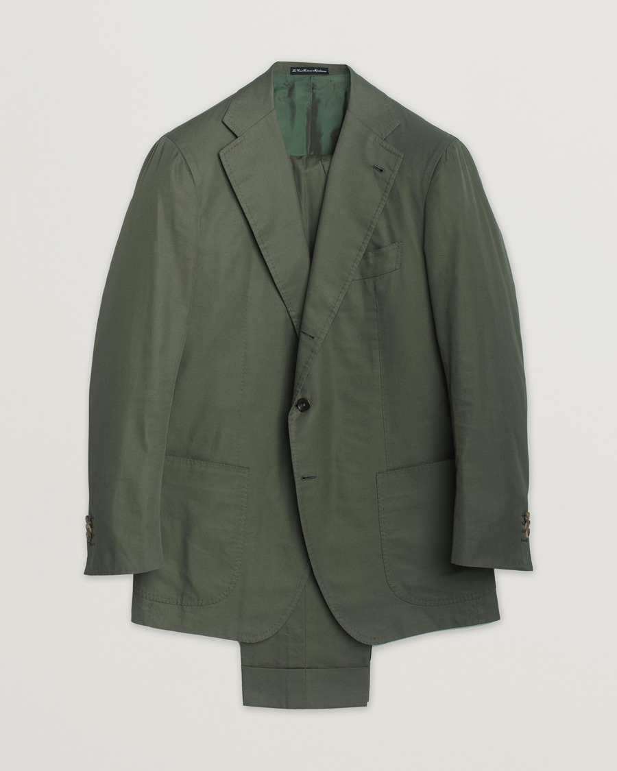 Herren | Pre-owned Anzüge | Pre-owned | Orazio Luciano Cotton Suit Green 50