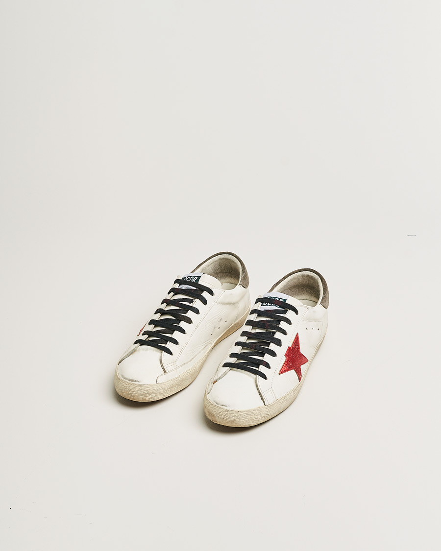 Herren | Golden Goose Deluxe Brand Super-Star Sneakers White/Red | Pre-owned | Golden Goose Deluxe Brand Super-Star Sneakers White/Red