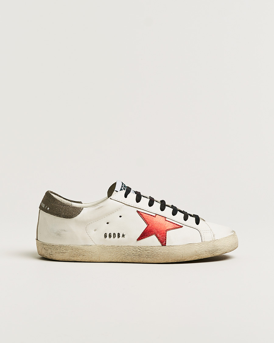 Herren | Golden Goose Deluxe Brand Super-Star Sneakers White/Red | Pre-owned | Golden Goose Deluxe Brand Super-Star Sneakers White/Red