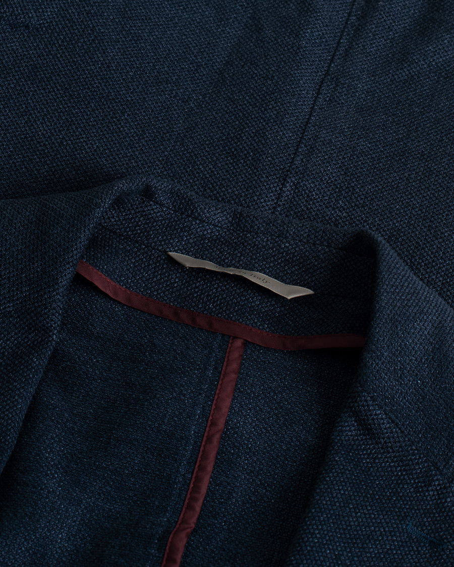 Herren | Pre-owned Sakkos | Pre-owned | Canali Linen/Cotton Jersey Blazer Dark Blue