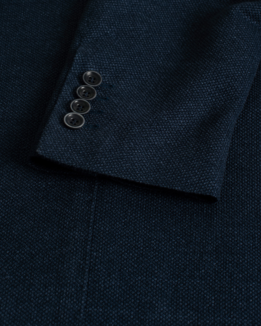 Herren | Pre-owned Sakkos | Pre-owned | Canali Linen/Cotton Jersey Blazer Dark Blue