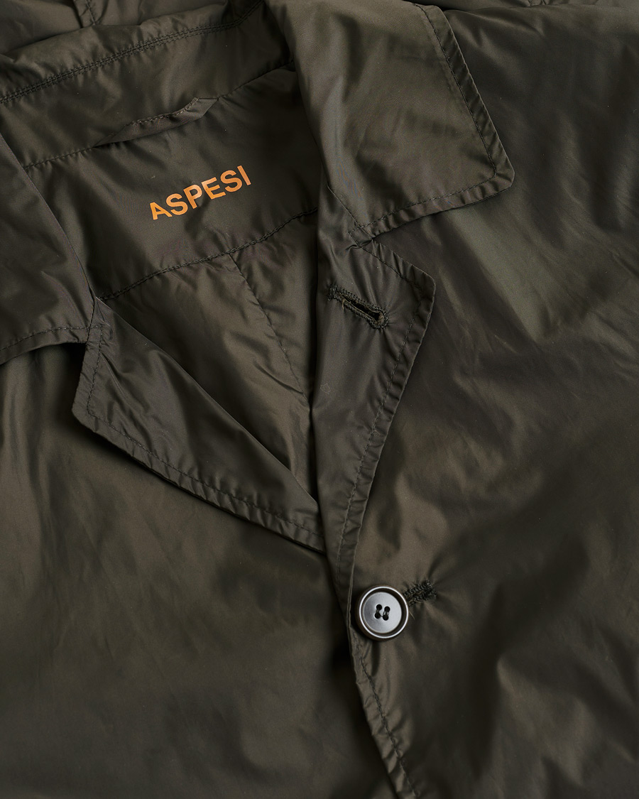 Herren | Aspesi Limone Raincoat Dark Green M | Pre-owned | Aspesi Limone Raincoat Dark Green M