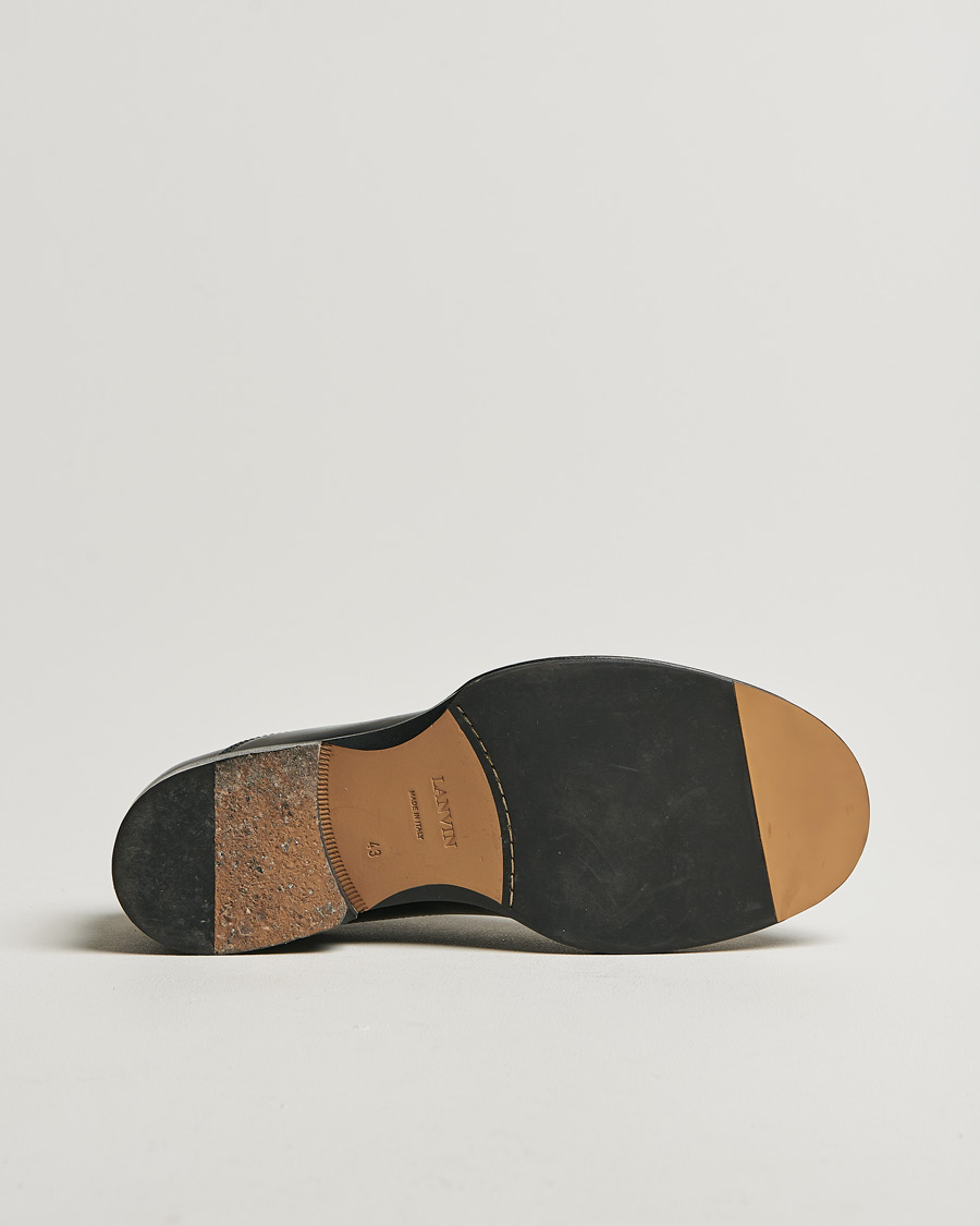 Herren | Lanvin Leather Derby Black Calf | Pre-owned | Lanvin Leather Derby Black Calf