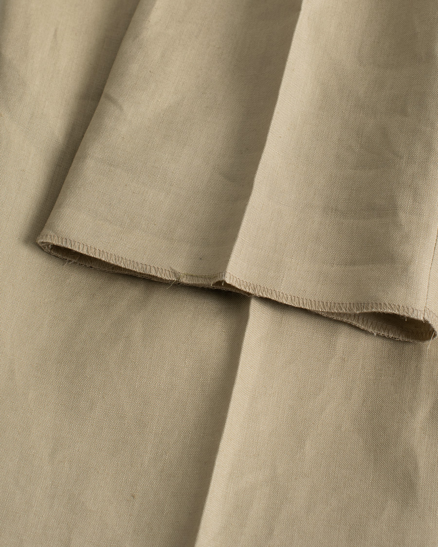 Herren | Beams F Pleated Linen Trousers Beige | Pre-owned | Beams F Pleated Linen Trousers Beige