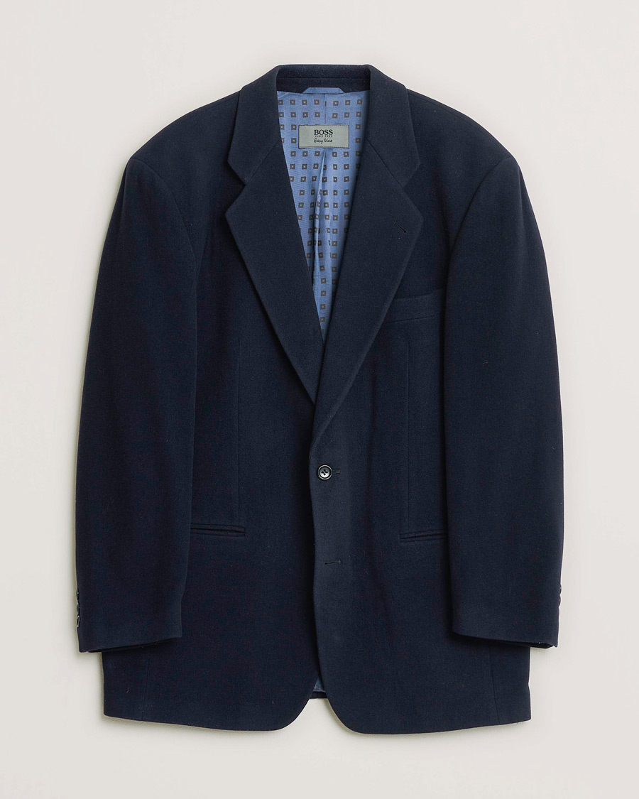 Herren | Pre-owned Sakkos | Pre-owned | BOSS Vintage Cashmere Blend Blazer Navy 48