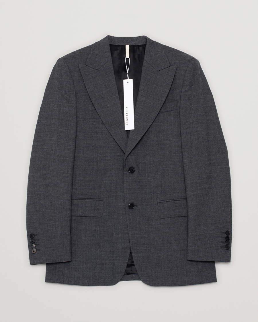 Herren | Sakkos | Pre-owned | Sunflower Single Breasted Wool Blazer Antracite
