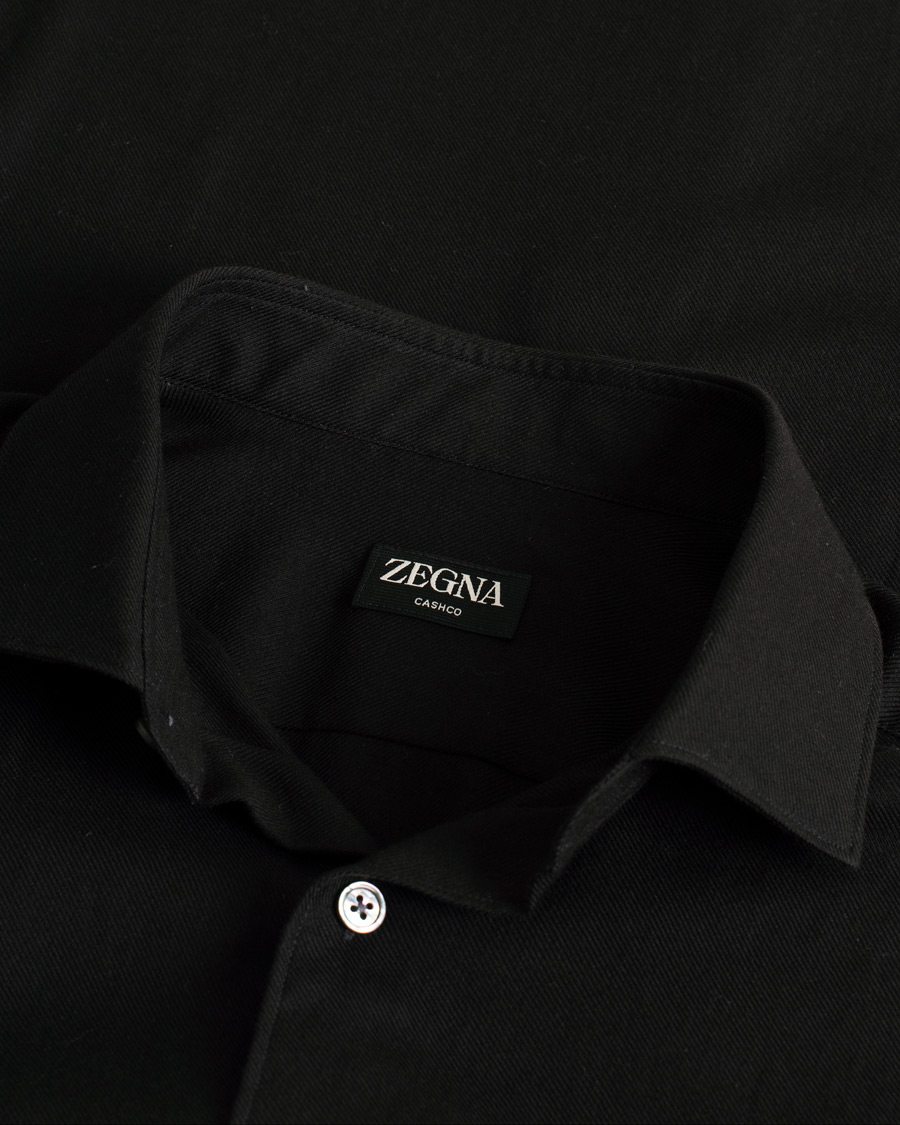 Herren | Hemden | Pre-owned | Zegna Cotton/Cashmere Casual Shirt Black