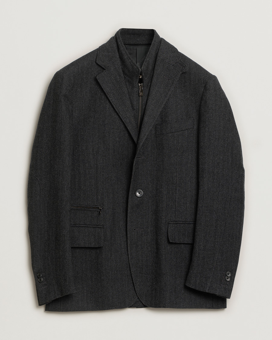 Herren | Pre-owned Jacken | Pre-owned | Corneliani ID Flannel Blazer Grey Melange 48