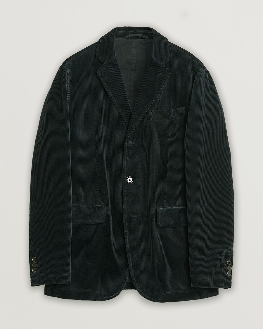 Herren | Aspesi Corduroy Blazer Emerald S | Pre-owned | Aspesi Corduroy Blazer Emerald S