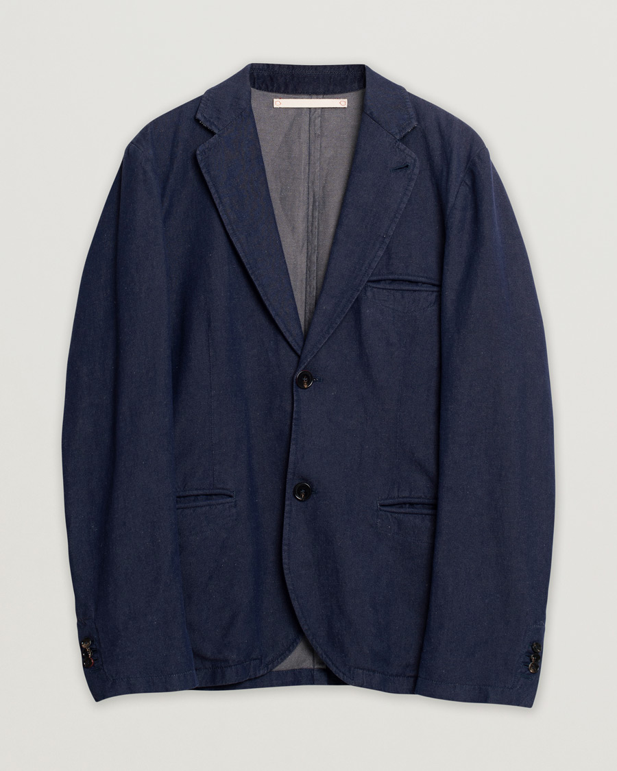 Herren | Pre-owned Sakkos | Pre-owned | Montedoro Unconstructed Denim Blazer Blue 52