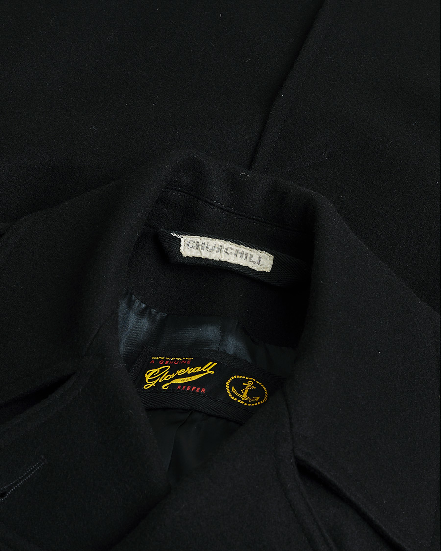 Herren | Gloverall Churchill Reefer Peacoat Black | Pre-owned | Gloverall Churchill Reefer Peacoat Black