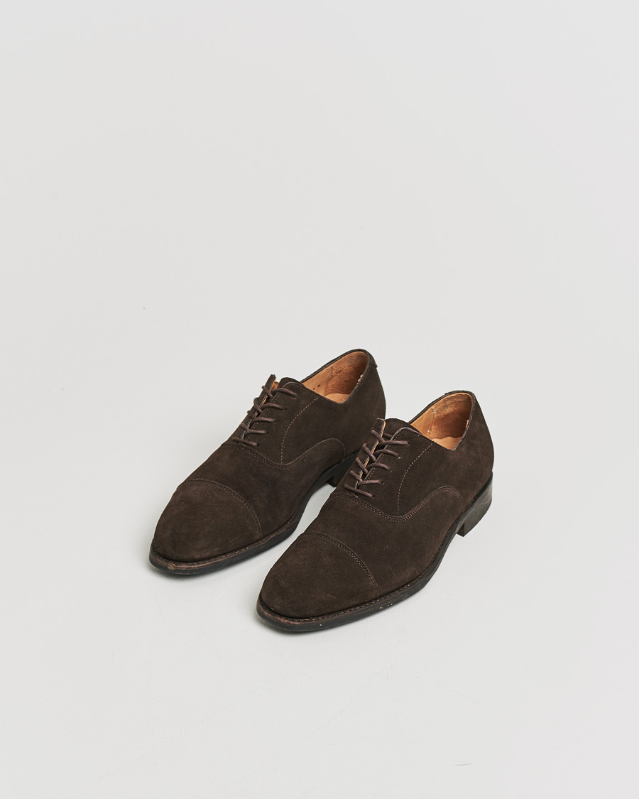 Herren | Pre-owned Rahmengenähte Schuhe | Pre-owned | Myrqvist Äppelviken Oxford Dark Brown Suede UK6 - EU40