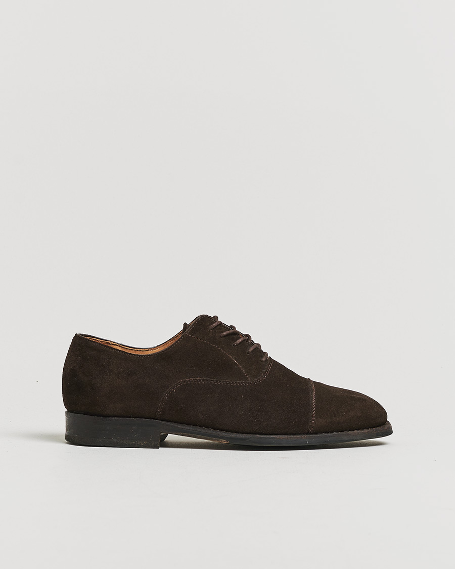 Herren | Pre-owned Rahmengenähte Schuhe | Pre-owned | Myrqvist Äppelviken Oxford Dark Brown Suede UK6 - EU40