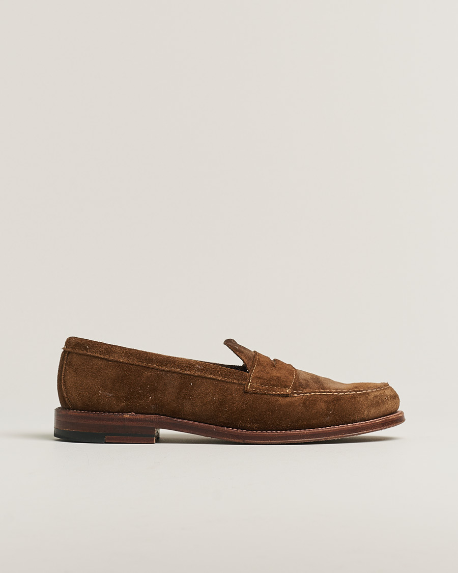 Herren | Alden 6243F Unlined Leisure Handsewn Penny Loafer Suede US8 - EU41,5 | Pre-owned | Alden 6243F Unlined Leisure Handsewn Penny Loafer Suede US8 - EU41,5