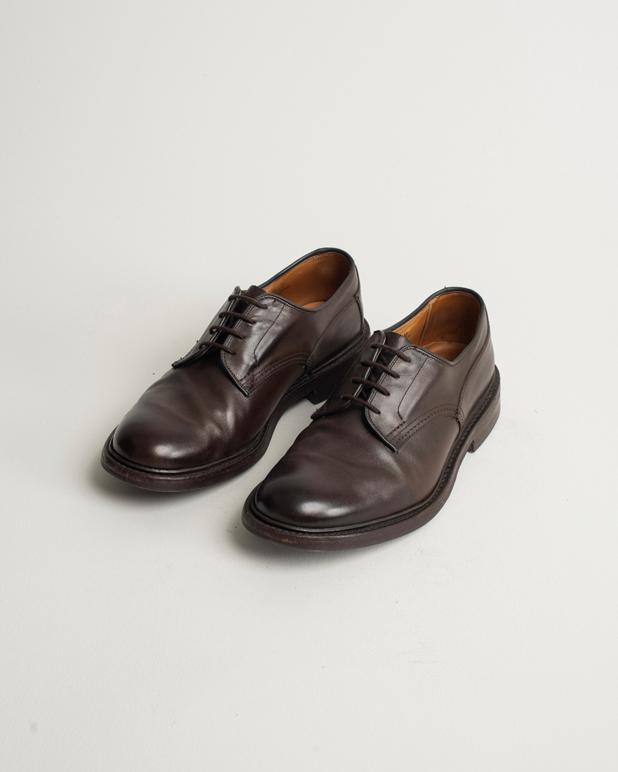 Herren | Tricker's Woodstock Derby Shoes Brown Leather UK10,5 - EU45 | Pre-owned | Tricker's Woodstock Derby Shoes Brown Leather UK10,5 - EU45