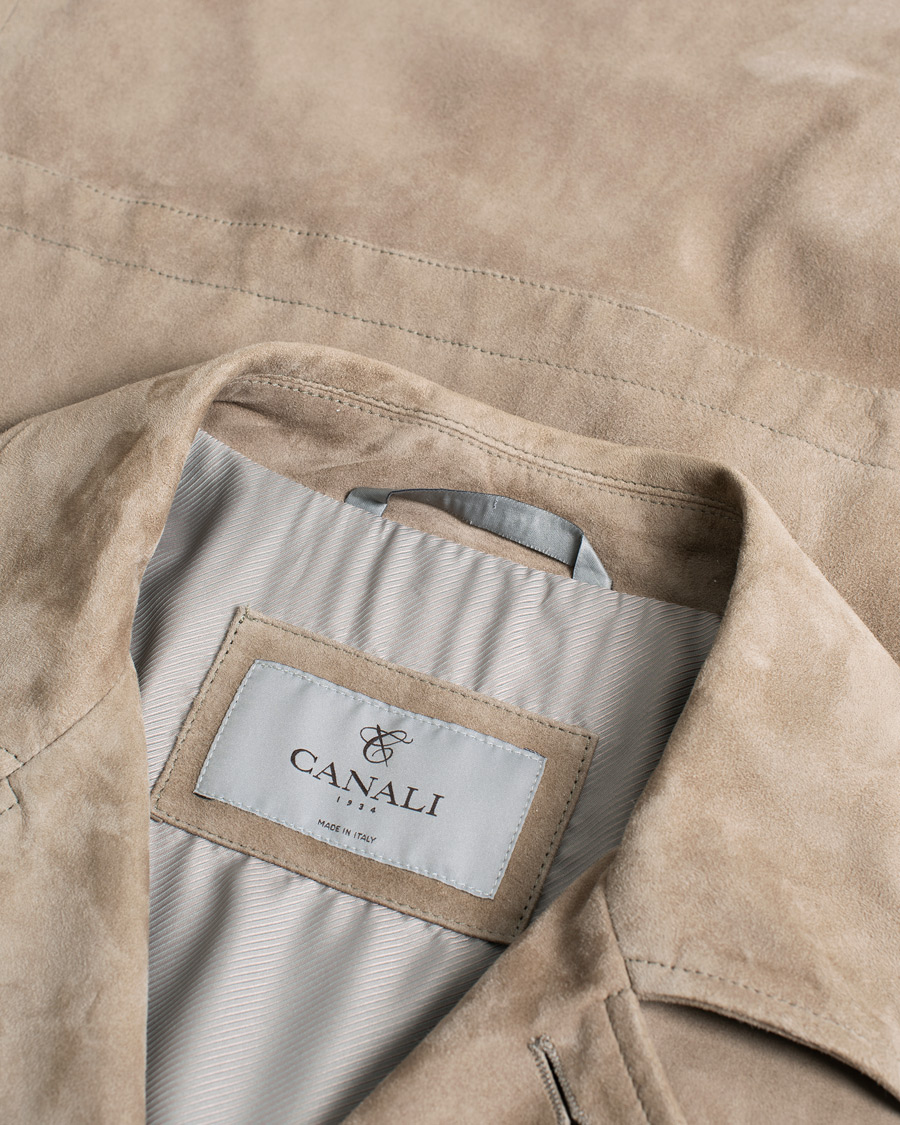 Herren | Jacken | Pre-owned | Canali Suede Safari Jacket Beige 50