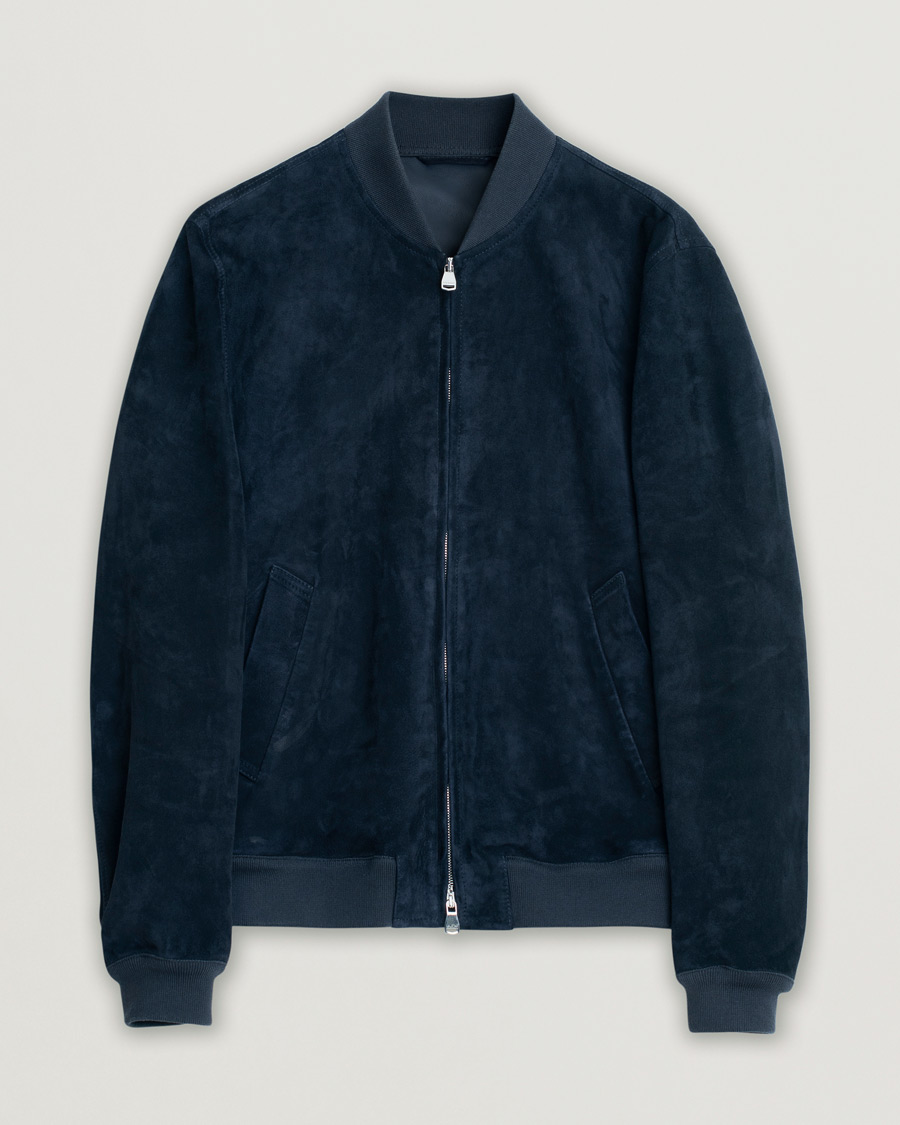 Herren | Jacken | Pre-owned | Valstar Zip Suede Jacket Navy