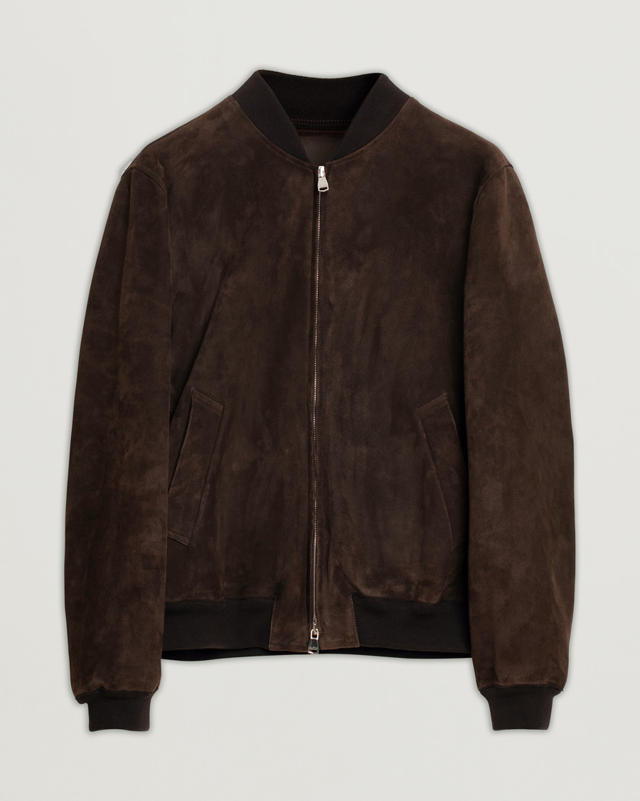 Herren | Jacken | Pre-owned | Valstar Zip Suede Jacket Dark Brown