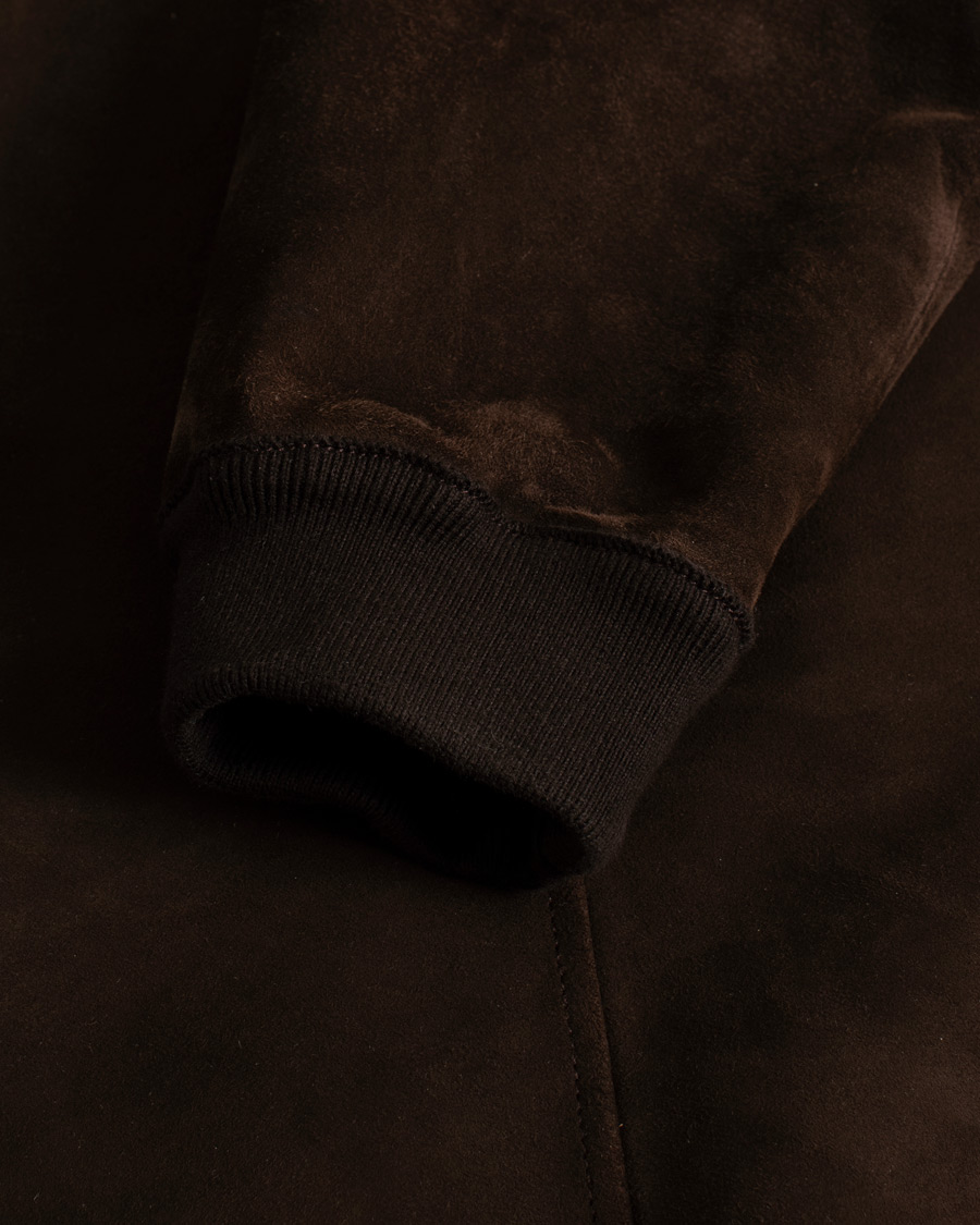 Herren | Jacken | Pre-owned | Valstar Zip Suede Jacket Dark Brown