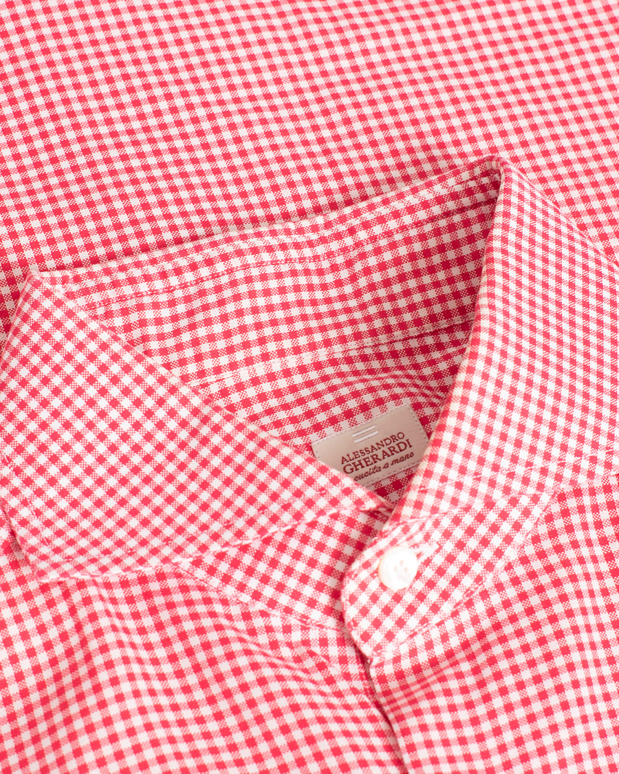 Herren | Hemden | Pre-owned | Alessandro Gherardi Slim Checked Dress Shirt Red 39 - M