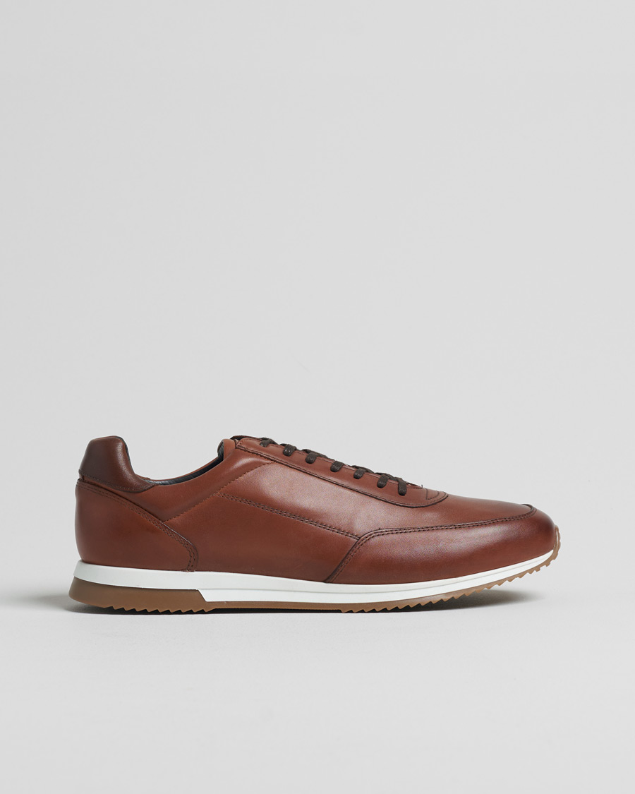 Herren | Loake 1880 Bannister Leather Running Sneaker Cedar | Pre-owned | Loake 1880 Bannister Leather Running Sneaker Cedar