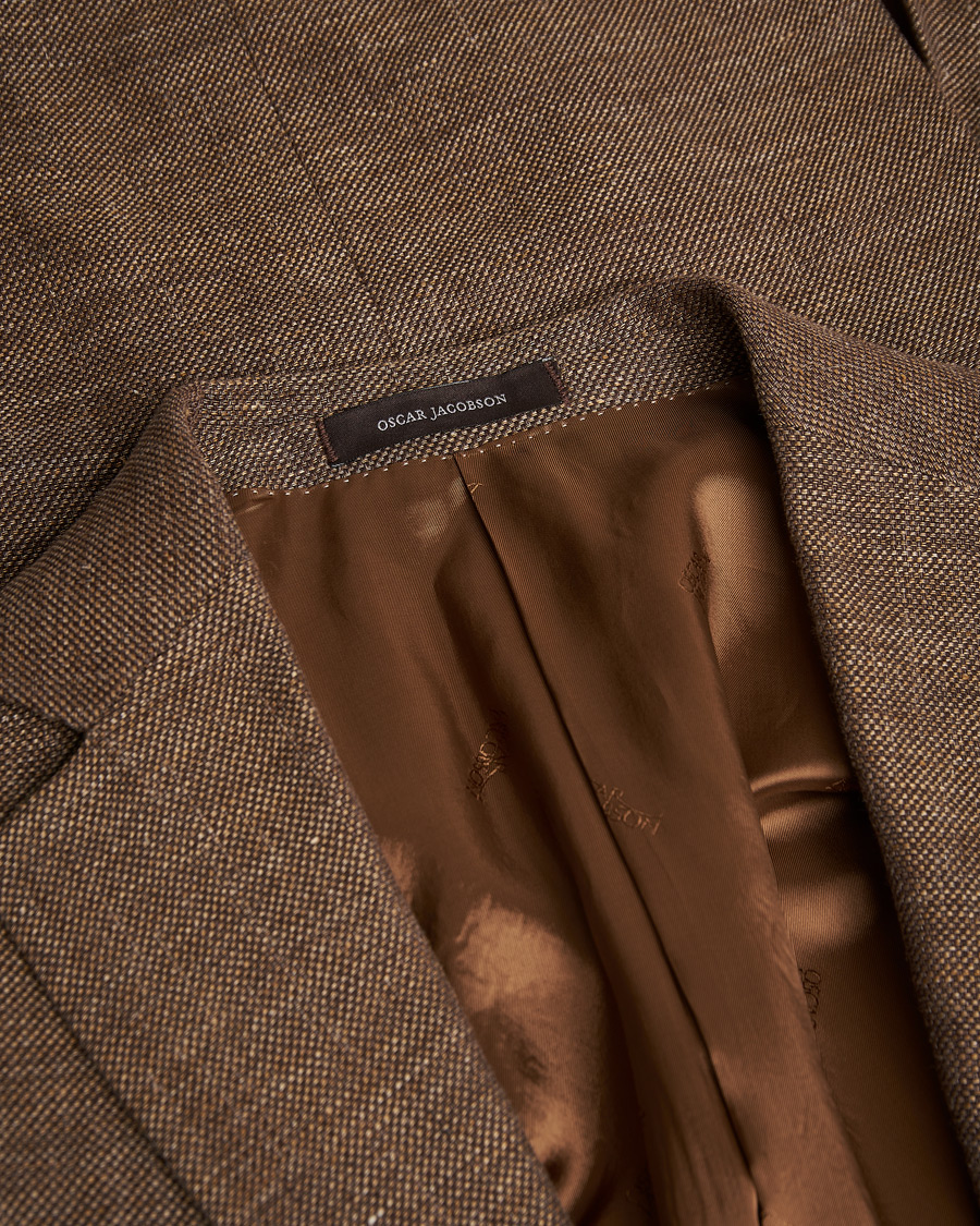 Herren | Sakkos | Pre-owned | Oscar Jacobson Ego Linen/Wool Blazer Brown 52