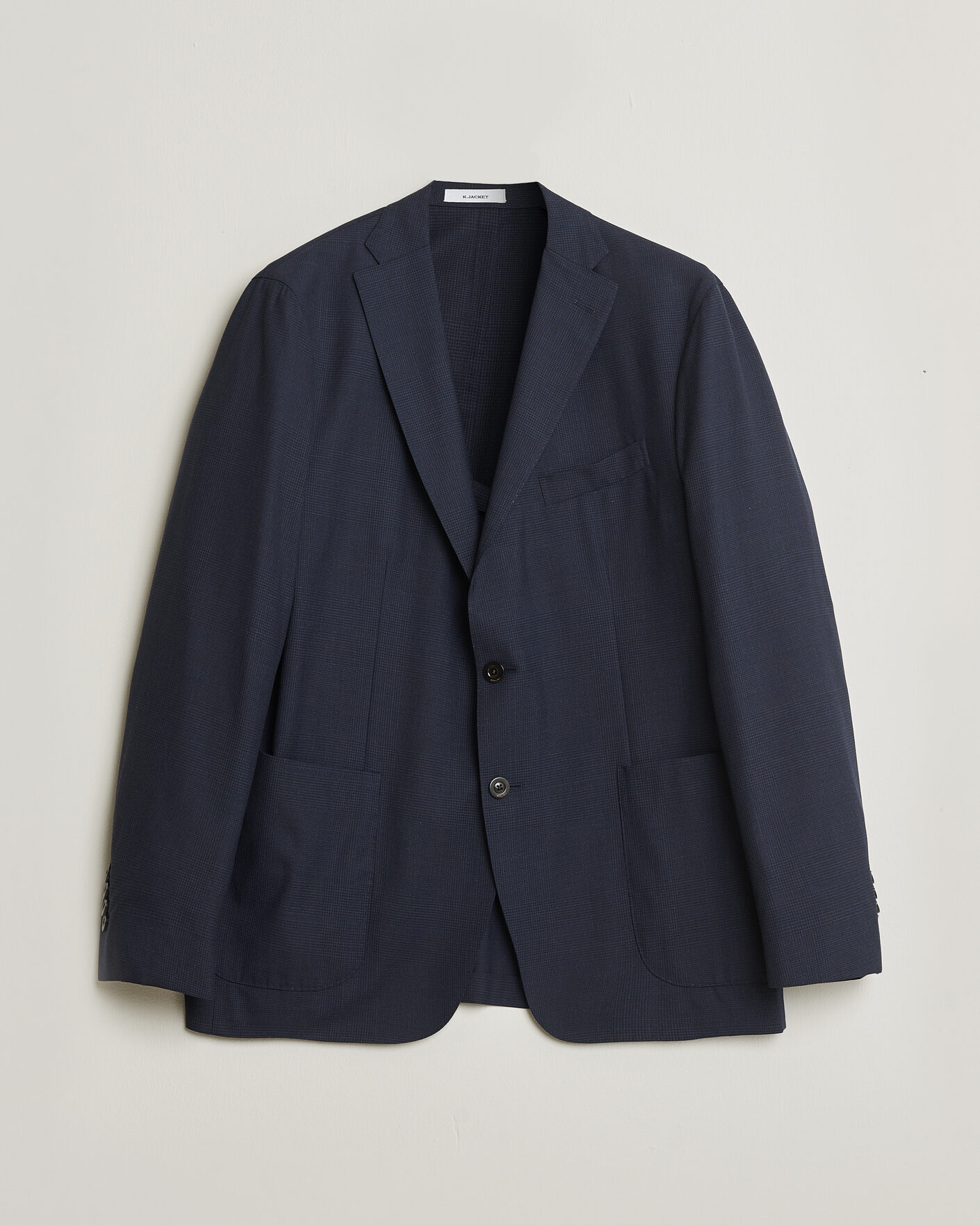 Herren | Pre-owned Sakkos | Pre-owned | Boglioli K Jacket Check Wool & Silk Blazer Navy 54