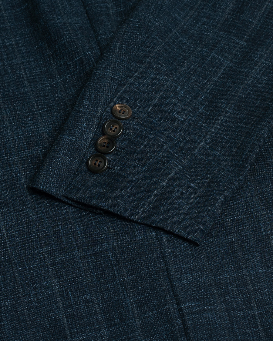 Herren | Sakkos | Pre-owned | Brunello Cucinelli Wool, Linen & Silk Suit Blue Melange 48