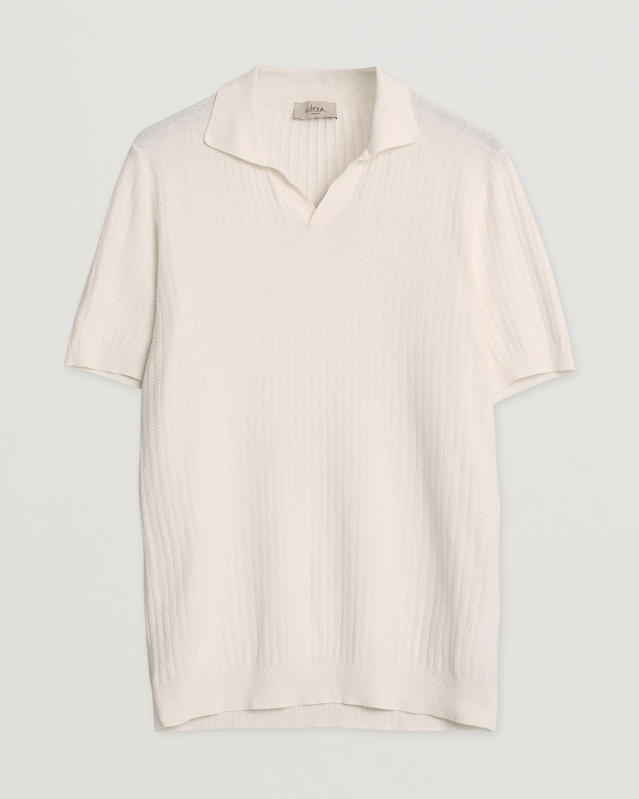 Herren | Poloshirts | Pre-owned | Altea Knitted Chevron Polo Off White