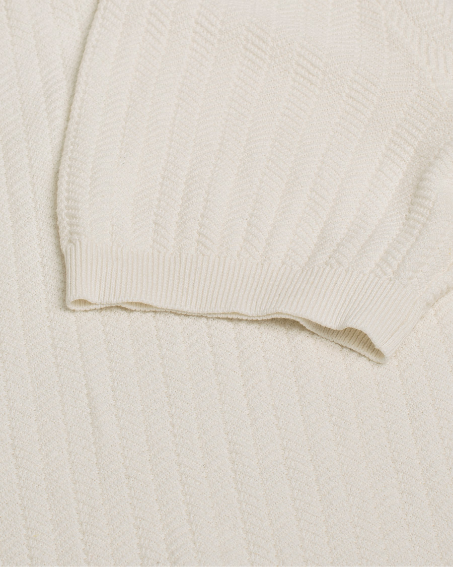 Herren | Poloshirts | Pre-owned | Altea Knitted Chevron Polo Off White