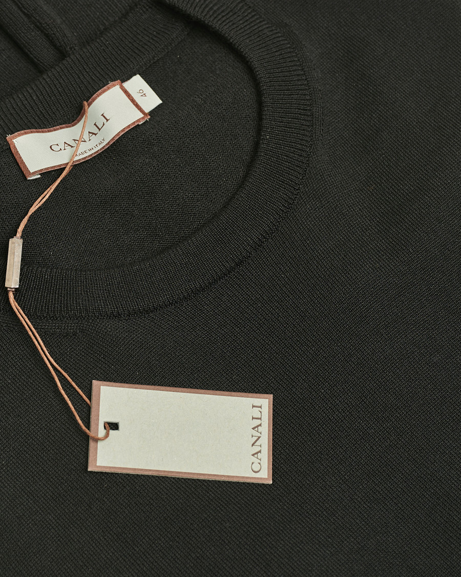 Herren | Pullover | Pre-owned | Canali Merino Wool Crew Neck Black