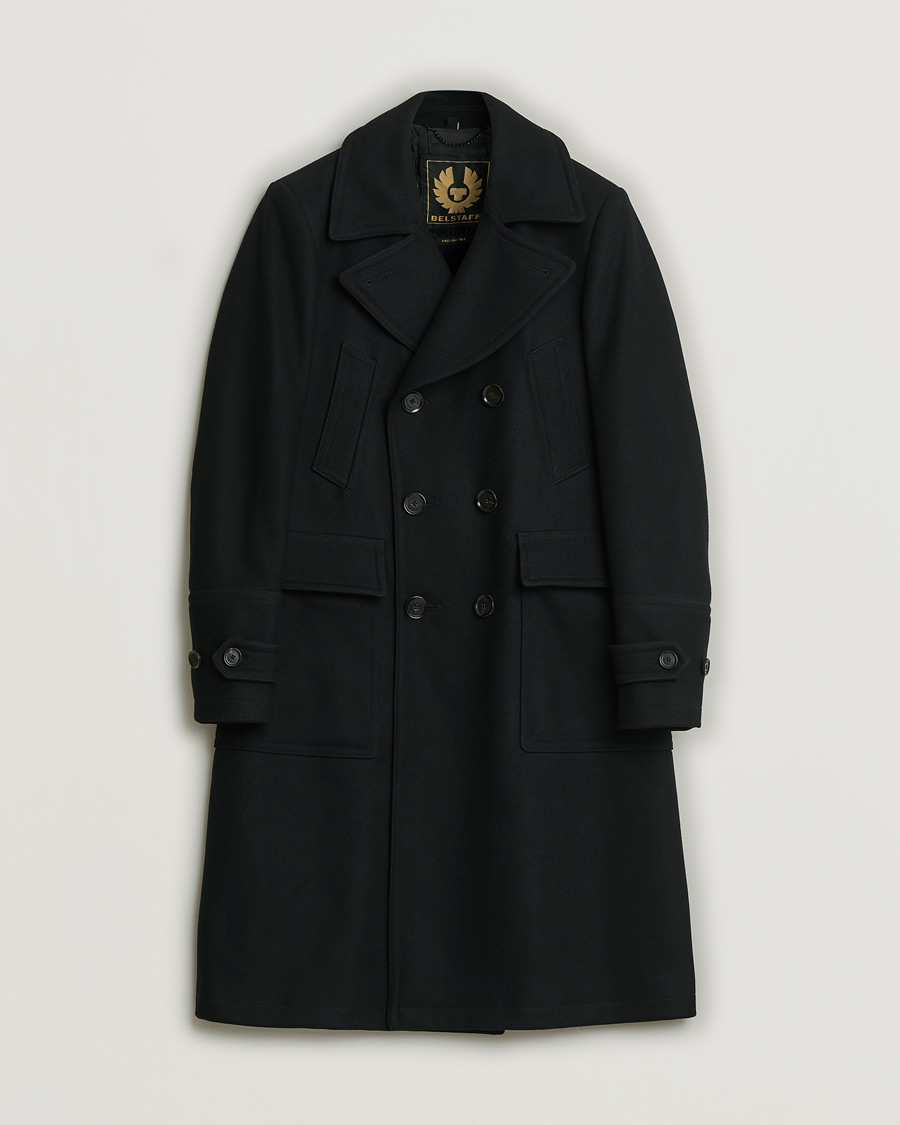 Herren | Belstaff Milford Wool Coat Black 46 | Pre-owned | Belstaff Milford Wool Coat Black 46