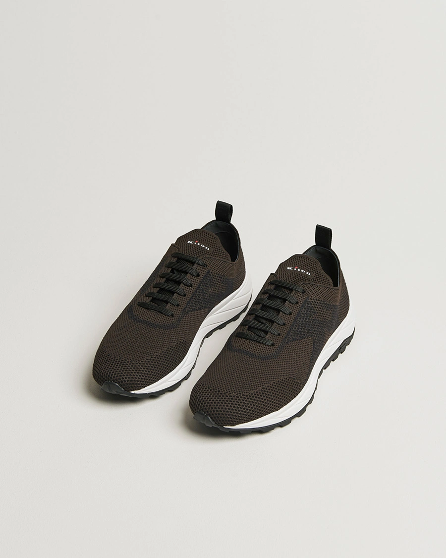 Herren | Kiton Running Sneakers Dark Brown 43 | Pre-owned | Kiton Running Sneakers Dark Brown 43